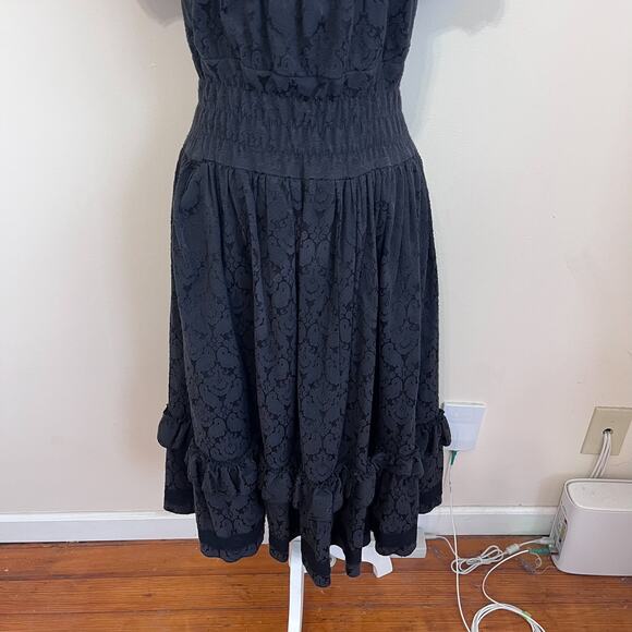 Milkmaid Whimsigoth Victorian Dark Romantic Dress Size M Black Ren Faire Ruffle - Picture 4 of 16